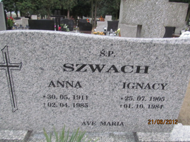 Anna Szwach 1911 Olszowa - Grobonet - Wyszukiwarka osób pochowanych